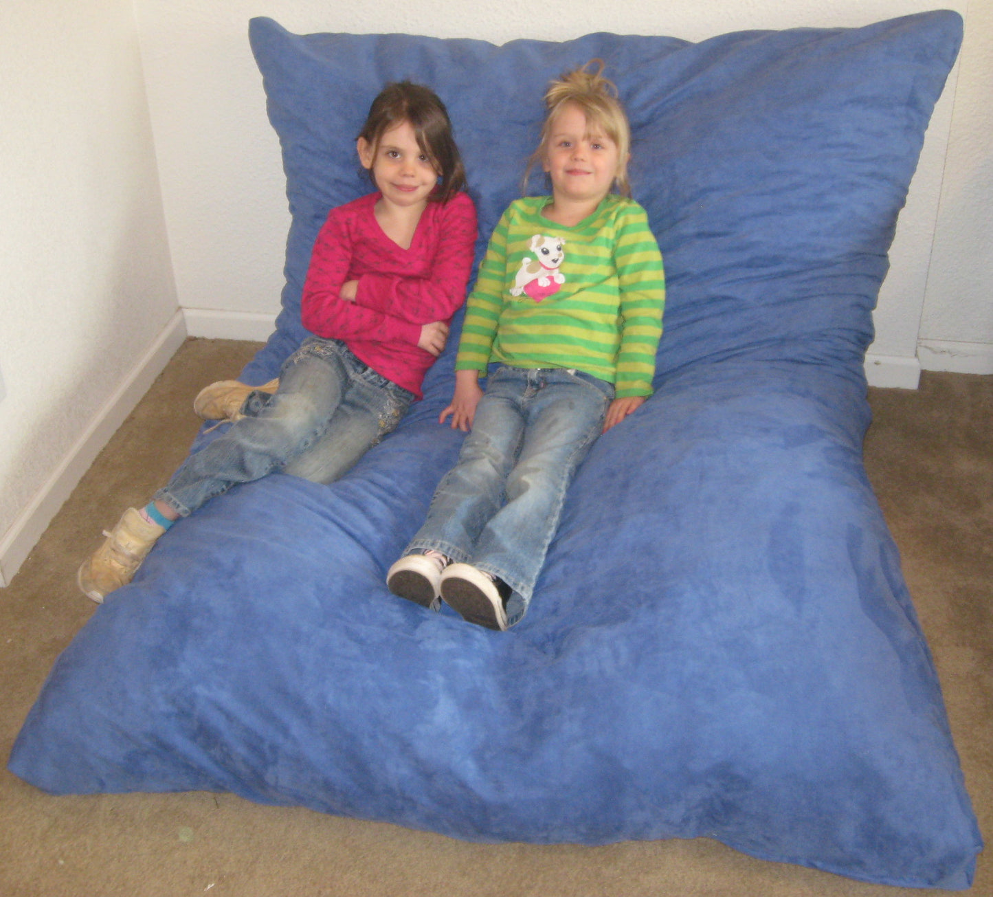 The Hug Bed & Crash Pad In Denim Microfiber