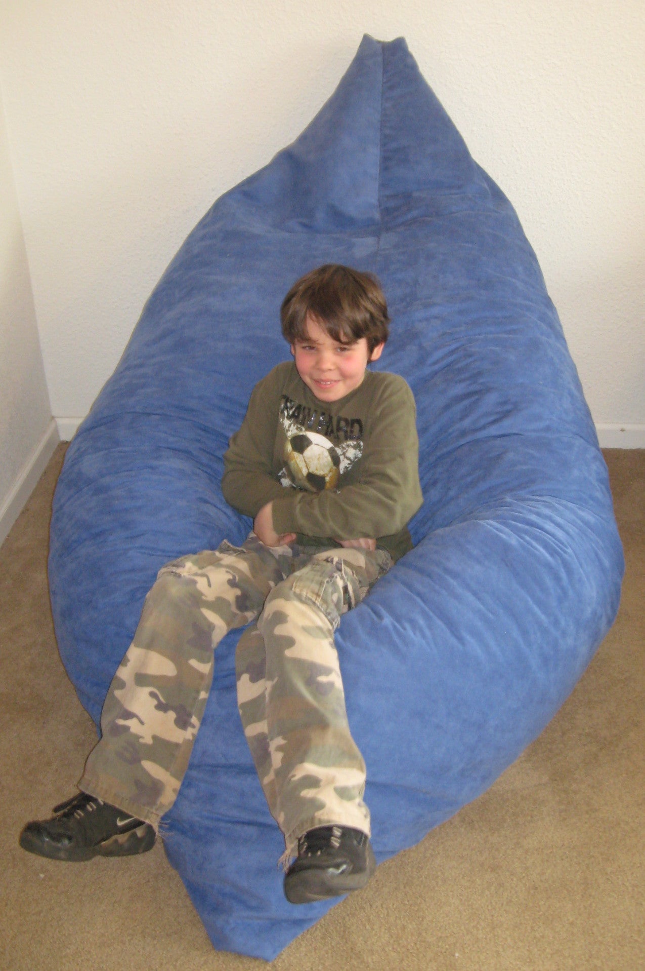 The Hug Bed & Crash Pad In Denim Microfiber