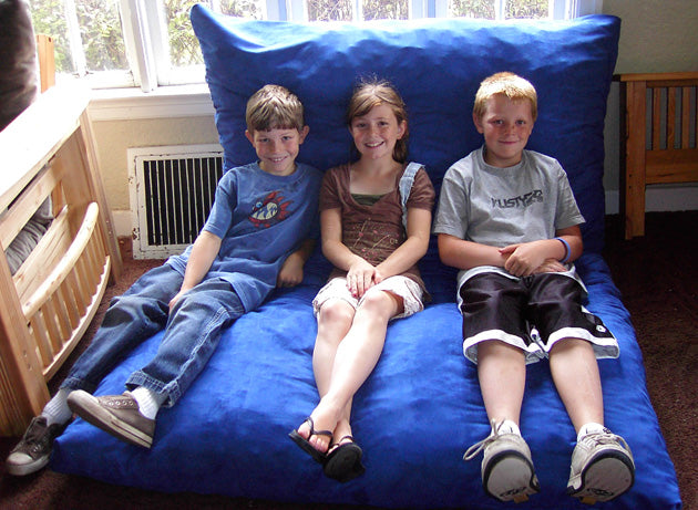 The Hug Bed & Crash Pad In Sea Blue Microfiber