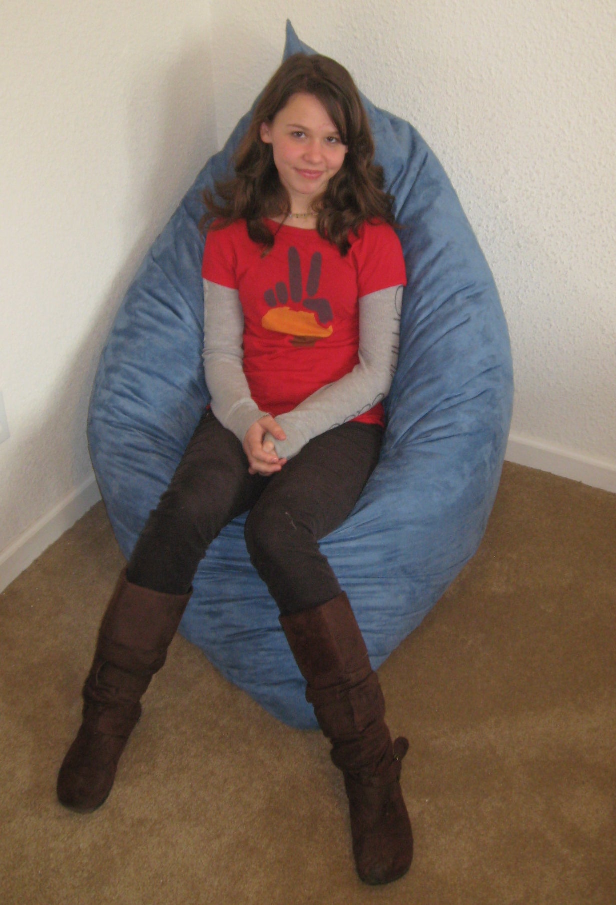 The Hug Chair & Crash Pad In Denim Microfiber