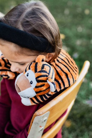 Cuddly Companion Weighted Tiger Shoulder Wrap